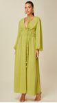 Vestido Midi com Decote V Verde