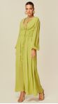 Vestido Midi com Decote V Verde
