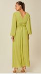Vestido Midi com Decote V Verde