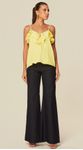 Blusa de Alças com Nervuras Amarelo