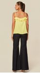 Blusa de Alças com Nervuras Amarelo