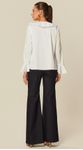 Blusa Manga Longa com Babado Branco