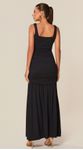 Vestido Longo em Malha com Textura Preto