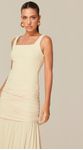 Vestido Longo em Malha com Textura Off