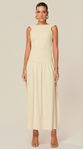 Vestido Longo com Decote Alto em Malha Off