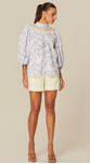 Camisa Manga Longa em Jacquard Azul