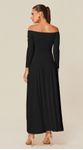 Vestido Ombro a Ombro em Malha Preto