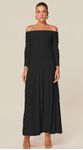 Vestido Ombro a Ombro em Malha Preto