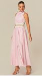 Vestido Midi com Renda Rosa