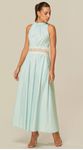 Vestido Midi com Renda Verde