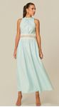Vestido Midi com Renda Verde