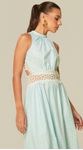 Vestido Midi com Renda Verde