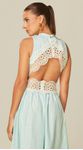 Vestido Midi com Renda Verde