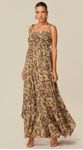 Vestido Longo de Alças Finas Estampado