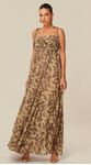 Vestido Longo de Alças Finas Estampado