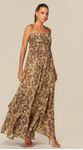 Vestido Longo de Alças Finas Estampado