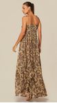 Vestido Longo de Alças Finas Estampado