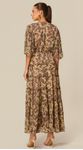 Vestido Midi com Mangas 3/4 Estampado 