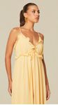 Vestido Longo com Babados Amarelo