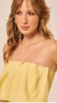 Blusa em Alfaiataria com Franzidos Amarelo
