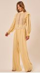 Blusa com Detalhes em Renda Amarelo Claro