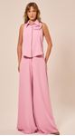 Calça Pantalona em Alfaiataria Rosa Claro