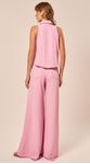 Calça Pantalona em Alfaiataria Rosa Claro