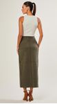 Saia Midi Suede Com Recortes