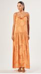 Vestido Longo de Alça Paisley Bege