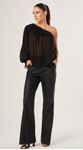 Calça Flare Couro Preto 
