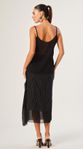 Saia Midi Metallic Stripes Preto 