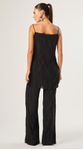 Conjunto de Blusa e Calça Metallic Stripes Preto