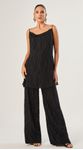 Conjunto de Blusa e Calça Metallic Stripes Preto