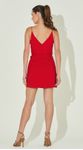 Vestido Curto com Cinto Vermelho