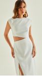 Vestido Midi com Vazado e Fenda