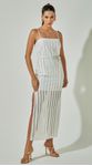 Vestido Decote Reto com Fenda Off White