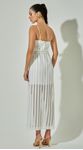 Vestido Decote Reto com Fenda Off White