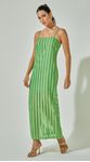 Vestido Decote Reto com Fenda