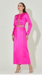 Vestido Midi Manga Longa com Argolas