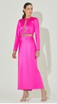 Vestido Midi Manga Longa com Argolas