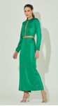 Vestido Midi Manga Longa com Argolas