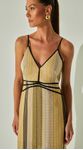 Vestido Longo de Alça em Tricot Bege 