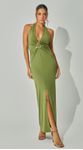 Vestido Malha Com Aplicação Dourada