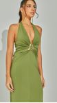 Vestido Malha Com Aplicação Dourada