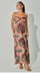 Vestido Midi Com Mangas Estampado