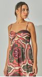 Vestido Midi Com Mangas Estampado