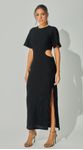 Vestido Malha Texturizada Com Vazados