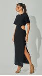 Vestido Malha Texturizada Com Vazados