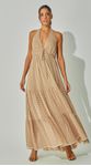Vestido Bordado Com Recortes