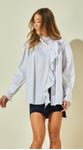 Camisa Tricoline Com Pregas e Babados
